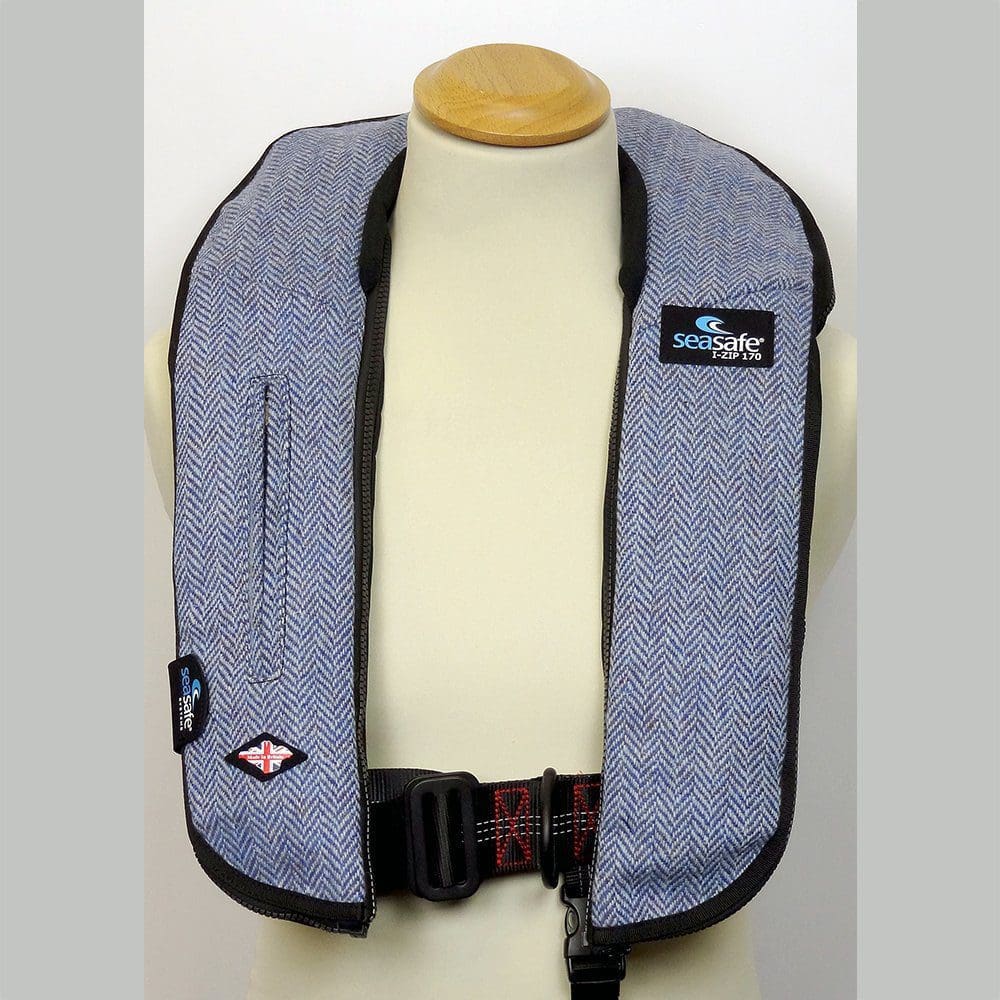 HARRIS TWEED BLUE HERRINGBONE LIFEJACKET - SEASAFE