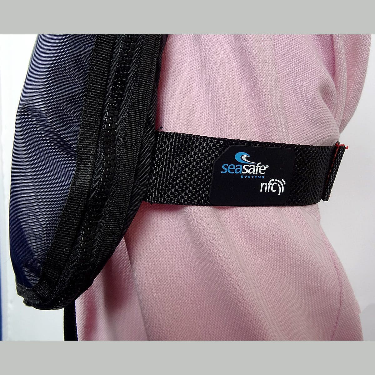 NFC CLOSE UP SIDE NAVY lifejacket - seasafe