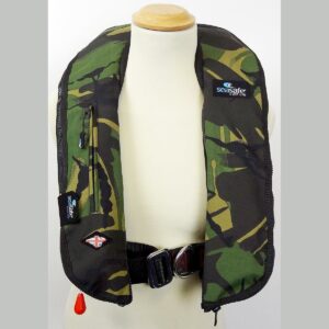 Fishing Adult Life Jacket - Green Camo Cover - SEASAFE