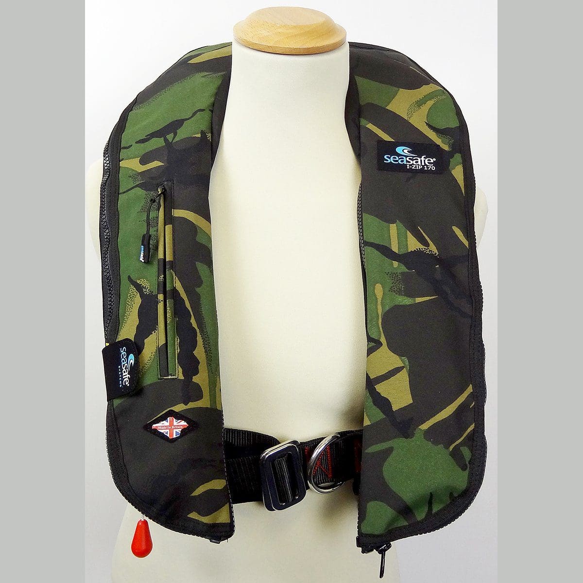 Fishing Adult Life Jacket - Green Camo Cover - SEASAFE