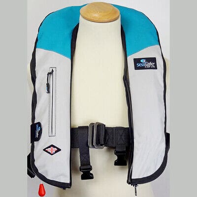 Inflatable 150N Life Jacket with Teal & Grey cover